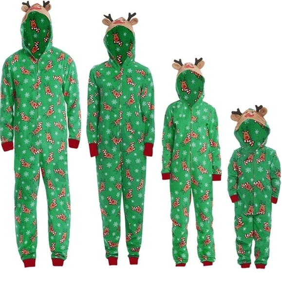 NWT Mens one piece reindeer Christmas pajamas - Picture 1 of 8